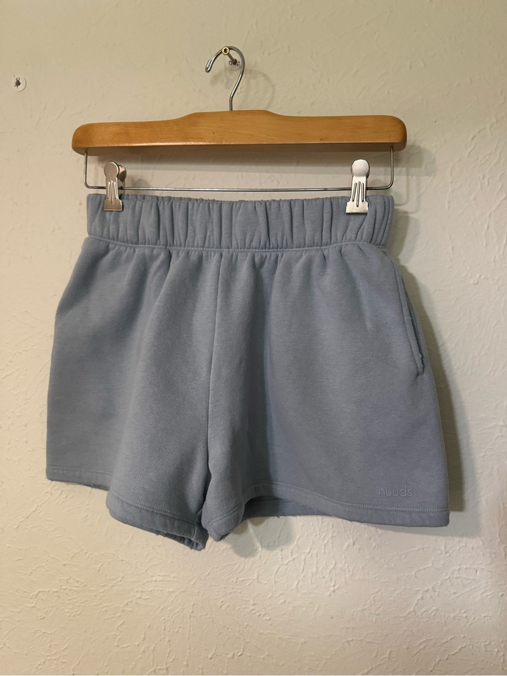 Nudds Light Blue lounge Shorts Feature a High-Rise Elastic Waistband Size XS